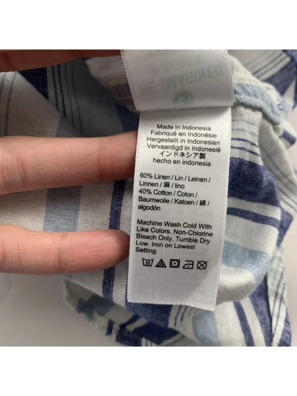 J.Crew Blue Striped Linen Blend Split Neck Tunic Shirt Dress S - Picture 5 of 8